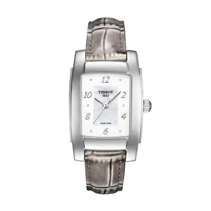 Tissot 14mm T10 Grey Leather Strap without Buckle